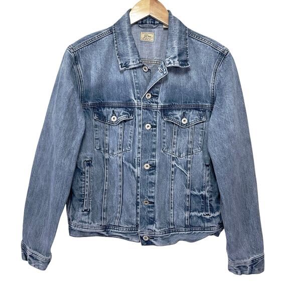 J CREW Men’s Japanese Kaihara Denim Trucker Style Denim Jacket medium - Picture 1 of 3